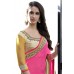 Triveni Captivating Pink Colored Border Worked Chiffon Saree Triveni Captivating Pink Colored Border Worked Chiffon Saree